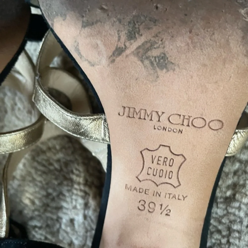 Jimmy Choo “Texas” Gold Heel Sandals 39.5 - Picture 7 of 7